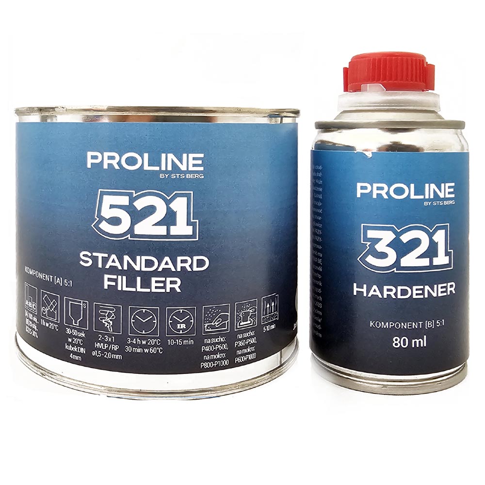 Akrylový plnič tmavě šedý PROLINE 521 HS 5: 1 (420 + 80 ml)