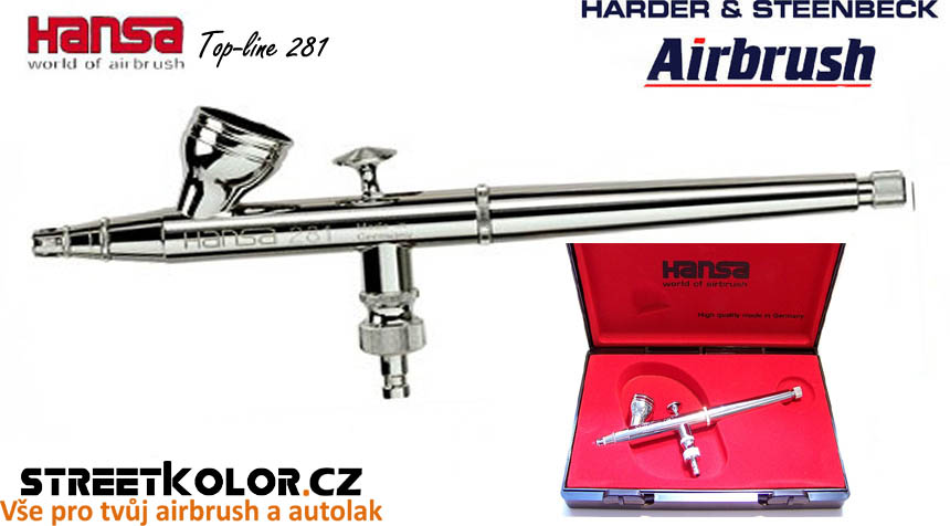 Airbrush stříkací pistole HARDER & STEENBECK Hansa Topline 281 Chrome 0,2 mm