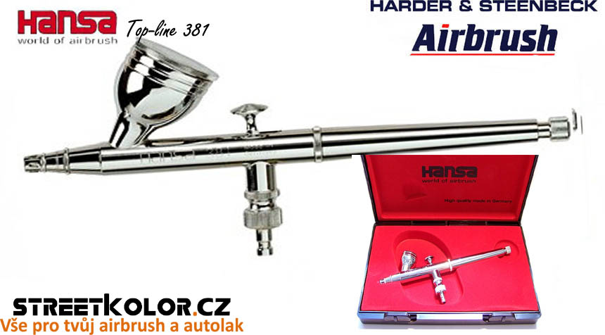 Airbrush stříkací pistole HARDER & STEENBECK Hansa Topline 381 Chrome 0,3 mm