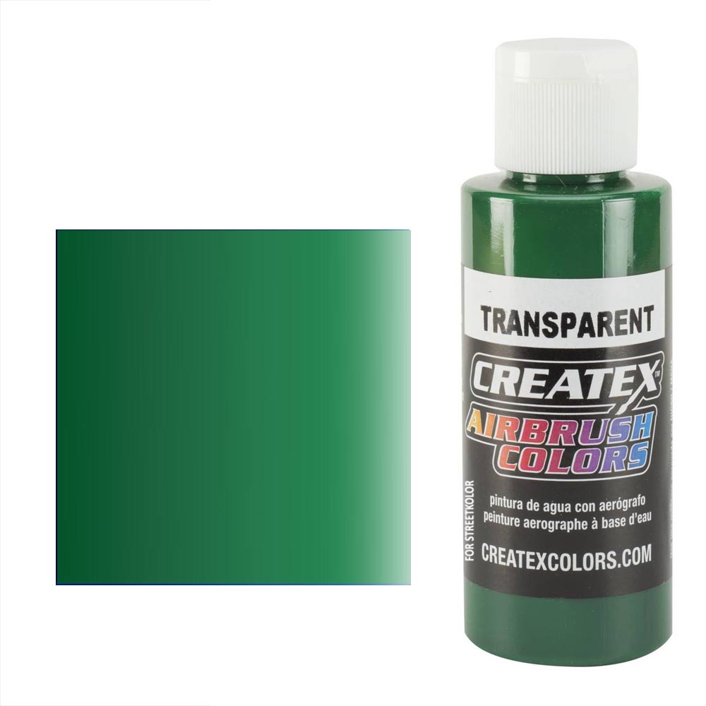 CreateX 5109 zelená tmavá transparentní airbrush barva 60ml