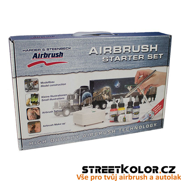 Airbrush startovací Set HARDER & STEENBECK s kompresorem, pistolí