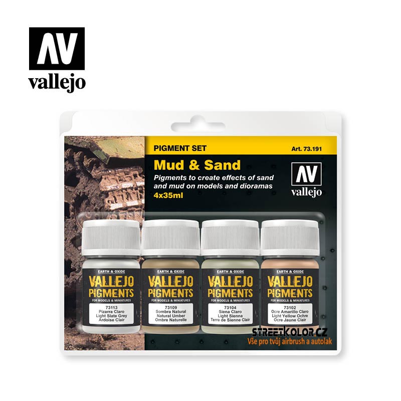 Vallejo pigment - Mud and Sand set 73191 4 x 30ml