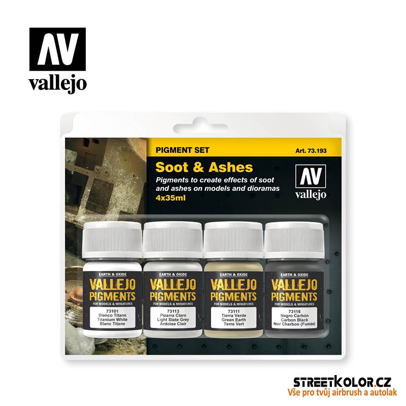Vallejo pigment - Set Soot and Ashes 73193  4 x 30ml