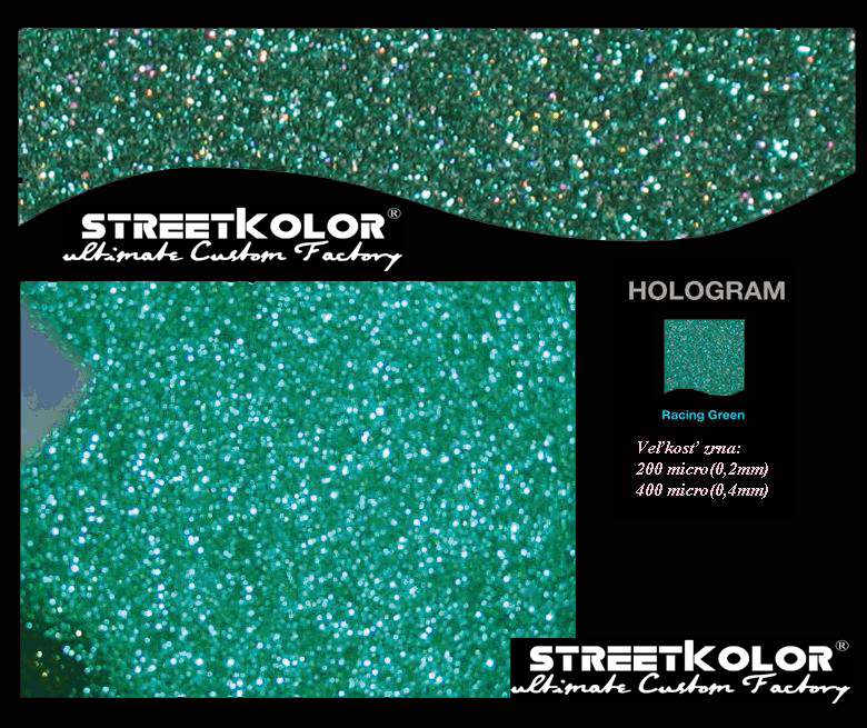Hologram Zelený, 100 gramů, 200 mikronů=0,2mm
