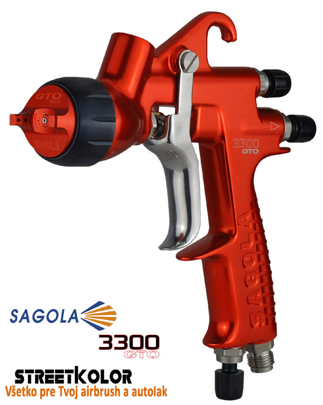 Sagola 3300 GTO HVLP 1,8mm, stříkací pistole pro lak a metalízu, nádržka: 600ml