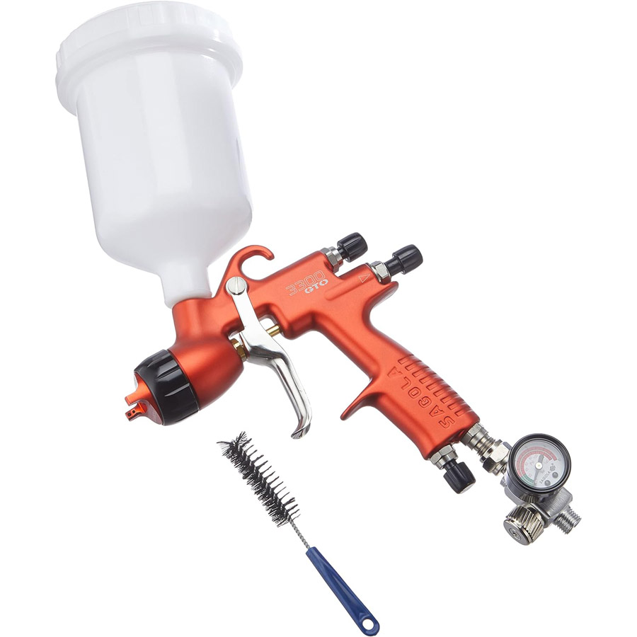 Sagola 3300 GTO CAR TECH 1,4mm, stříkací pistole pro lak a metalízu, nádržka: 600ml + regulátor
