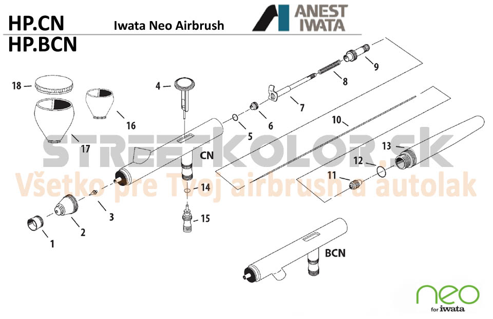 Iwata NEO Montážní klíč na trysku (Spanner / Nozzle Wrench), N 165 1