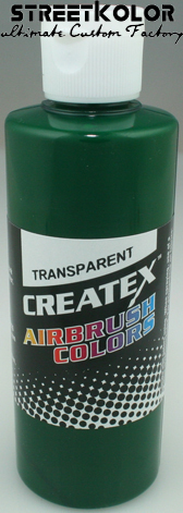 CreateX 5109 zelená tmavá transparentní airbrush barva 240ml