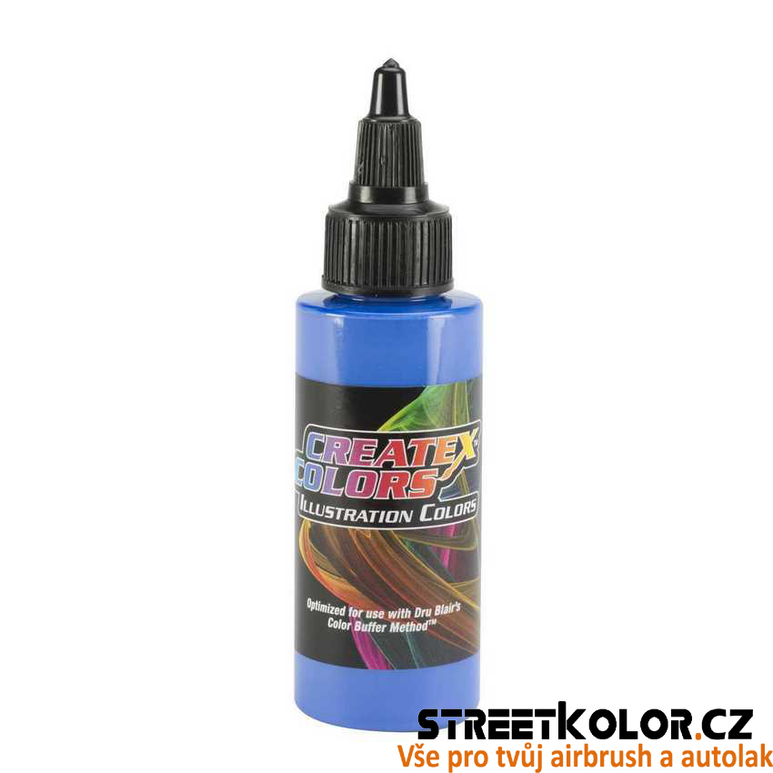 Ilustrační Neprůhledná světle modrá airbrush barva CreateX 60 ml