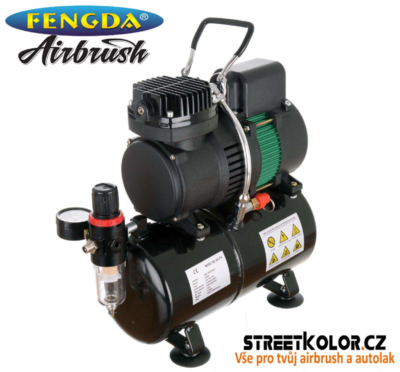 Airbrush kompresor FENGDA® AS-326 s dvěma ventilátory pro maximální chlazení