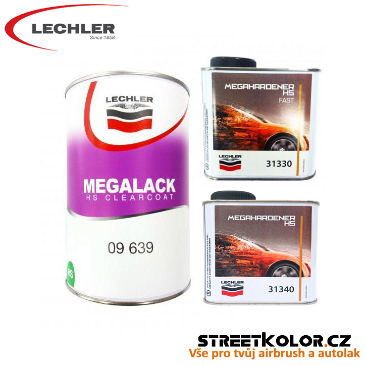 Lechler Megalack HS bezbarvý lak 4l + 2l tužidla 2: 1 + ředidlo, Vysoký lesk
