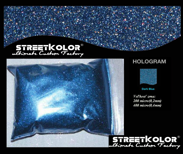 Hologram Modrý tmavý, 50 gramů, 200 mikronů=0,2mm