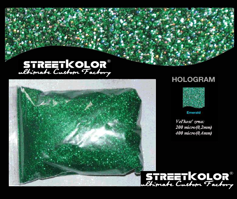 Hologram Zelený tmavý, 100 gramů, 400 mikronů=0,4mm