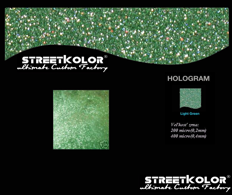 Hologram Zelený světlý, 50 gramů, 200 mikronů=0,2mm