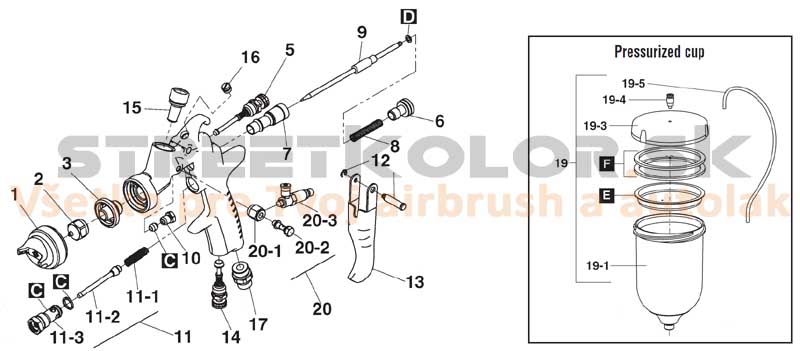 Díl č. 19 pro Iwata AZ3 HTE P.A.S. Concept