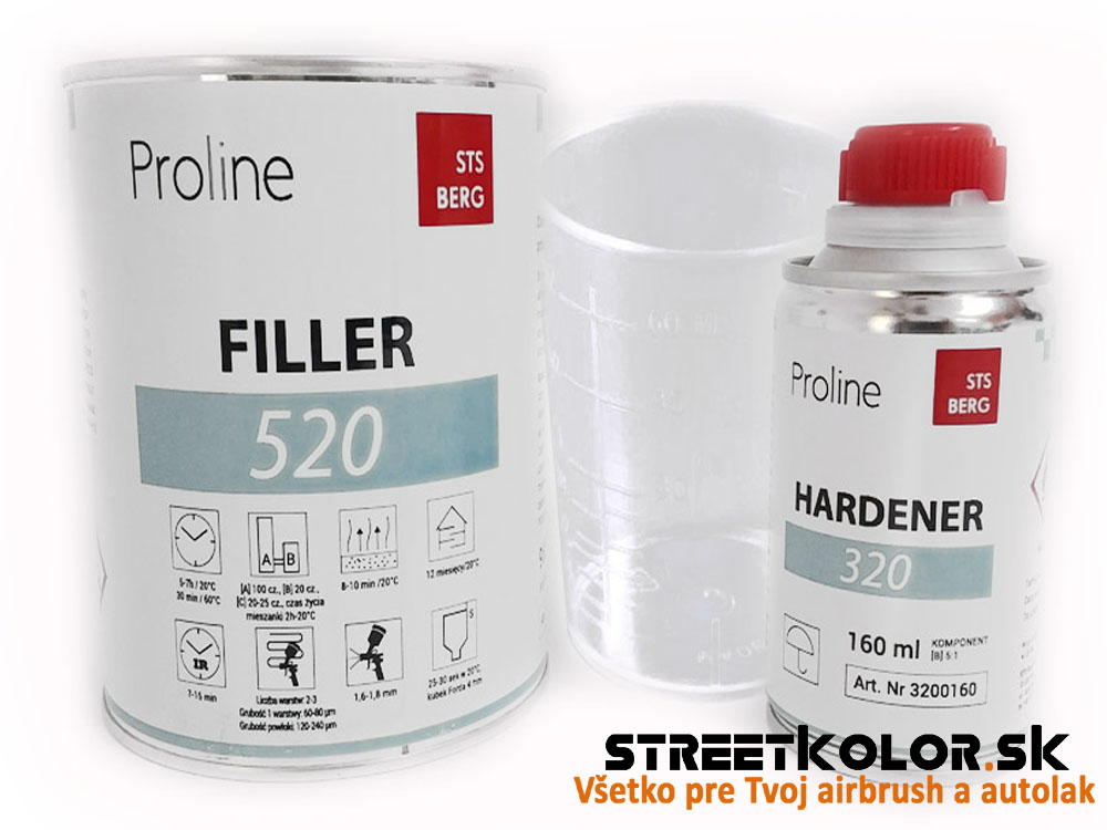 Akrylový plnič tmavě šedý PROLINE 520 HS 5: 1 (800 + 160 ml)