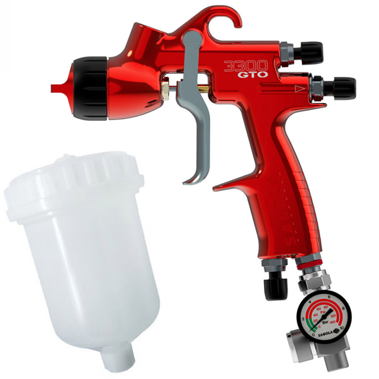 Sagola 3300 GTO CAR TECH 1,4mm, stříkací pistole pro lak a metalízu, nádržka: 600ml + regulátor