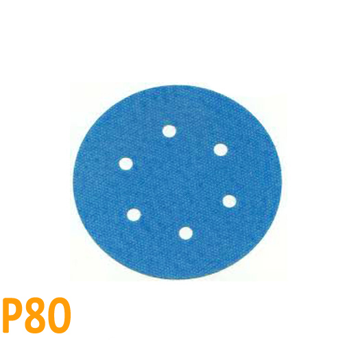 Brusný papír pro excentrickou brusku, P80, Průměr: 125mm, 6 děr, 100ks