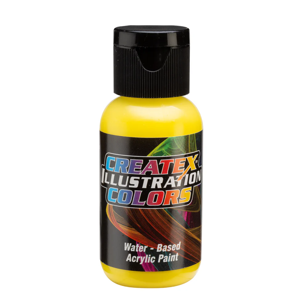 Ilustrační CMYK YELLOW Žlutá airbrush barva CreateX 30 ml – 5097 CMYK Yellow