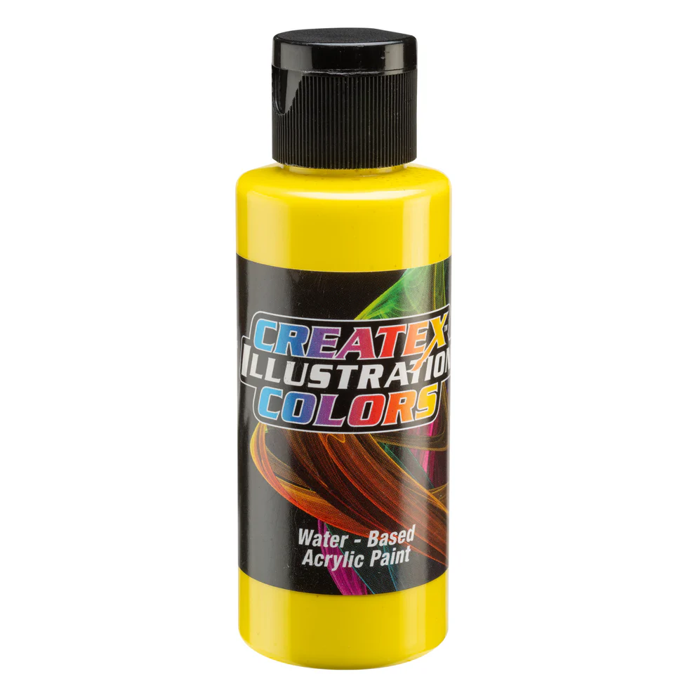Ilustrační CMYK YELLOW Žlutá airbrush barva CreateX 60 ml – 5097 CMYK Yellow