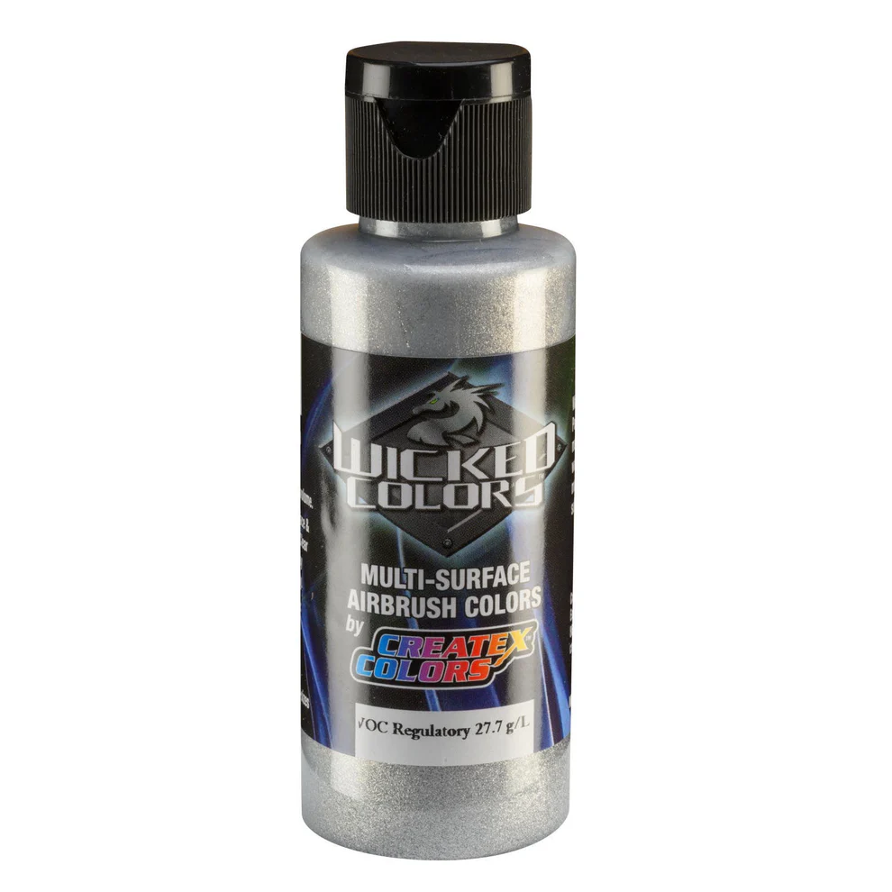 Wicked Metalická hliníková airbrush barva CreateX W354 60 ml – Aluminum Medium