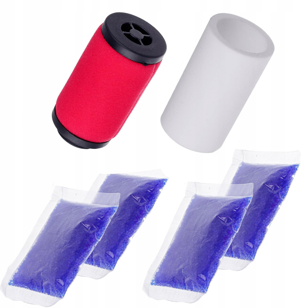 Sada náhradních vložek filtrů pro jednotku úpravy vzduchu s regulátorem tlaku: 3 x filtr + regulátor tlaku vzduchu, Filtrace: 5um, 0,3um, 0,1um, závit: 1/2"