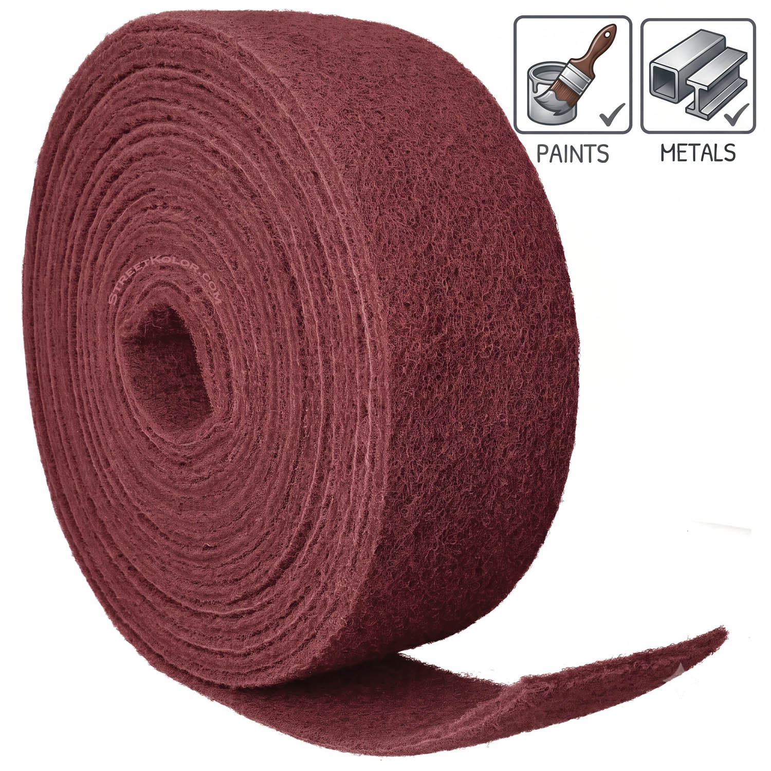 Starcke brusné rouno MEDIUM P180 / P220 - Matovací rohož v roli 115mm x 10 m, Červená