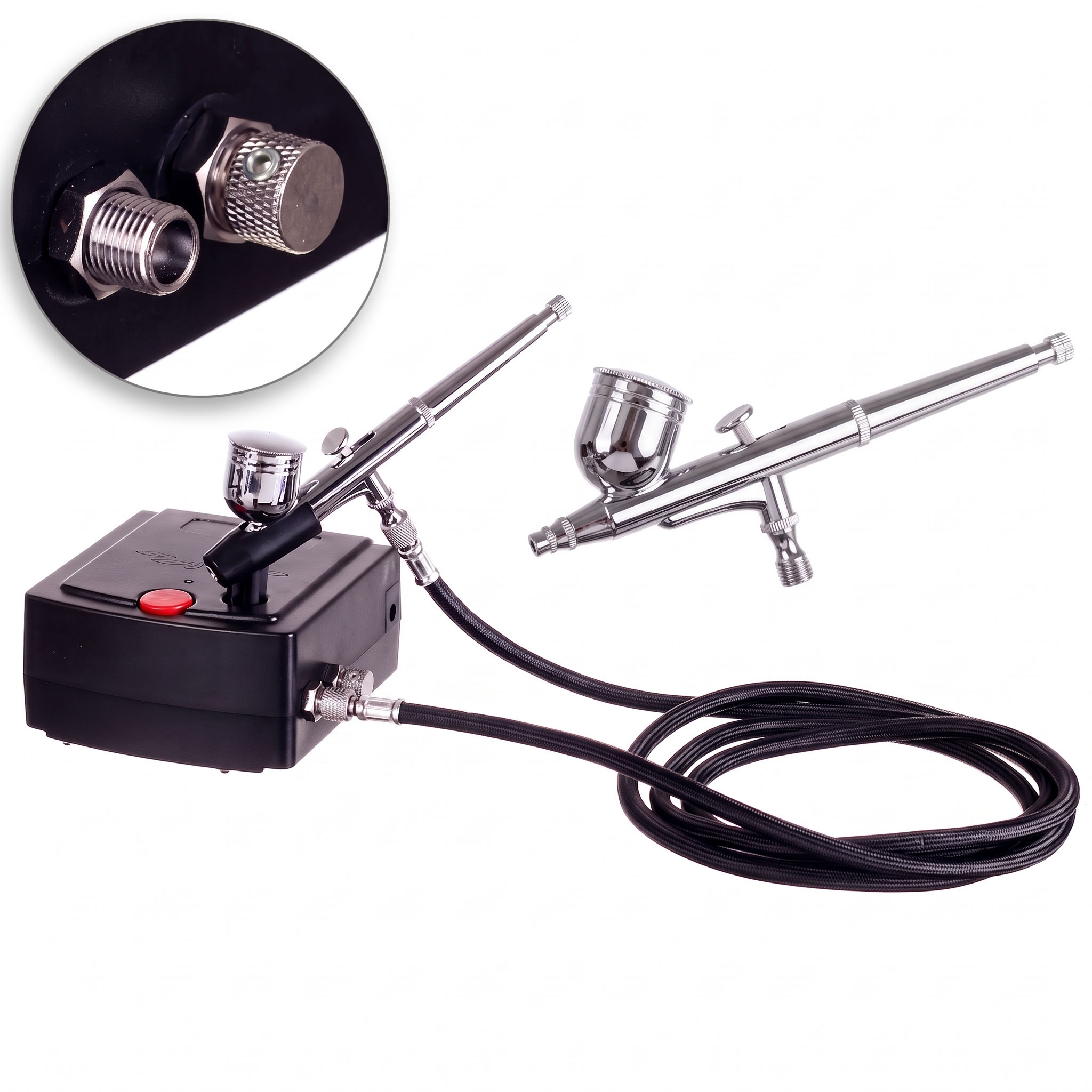 Airbrush sada s kompresorem Royalmax TC-100AK s funkcí Auto-start / Auto-stop a airbrush pistolí AB-130 0,3mm