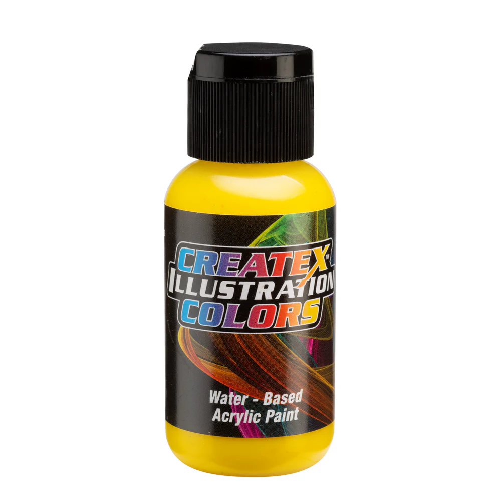 Ilustrační Žlutá airbrush barva CreateX 30 ml – 5052 Transparent Yellow