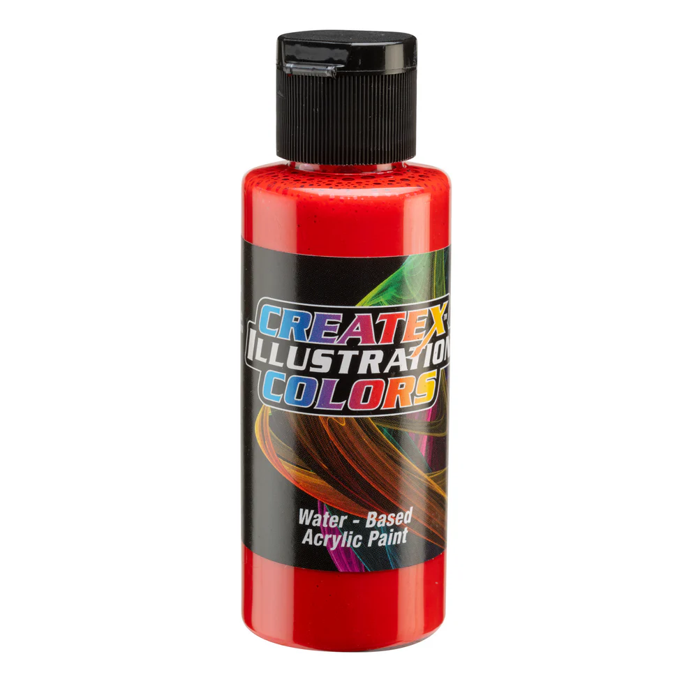Ilustrační Červená airbrush barva CreateX 60 ml – 5053 Transparent Scarlet Red
