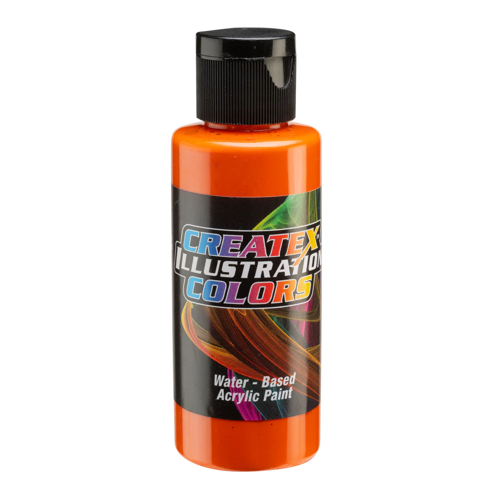 Ilustrační Oranžová airbrush barva CreateX 60 ml – 5054 Transparent Orange