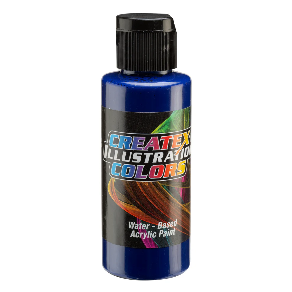 Ilustrační Kobaltová Modrá airbrush barva CreateX 60 ml – 5059 Transparent Cobalt Blue
