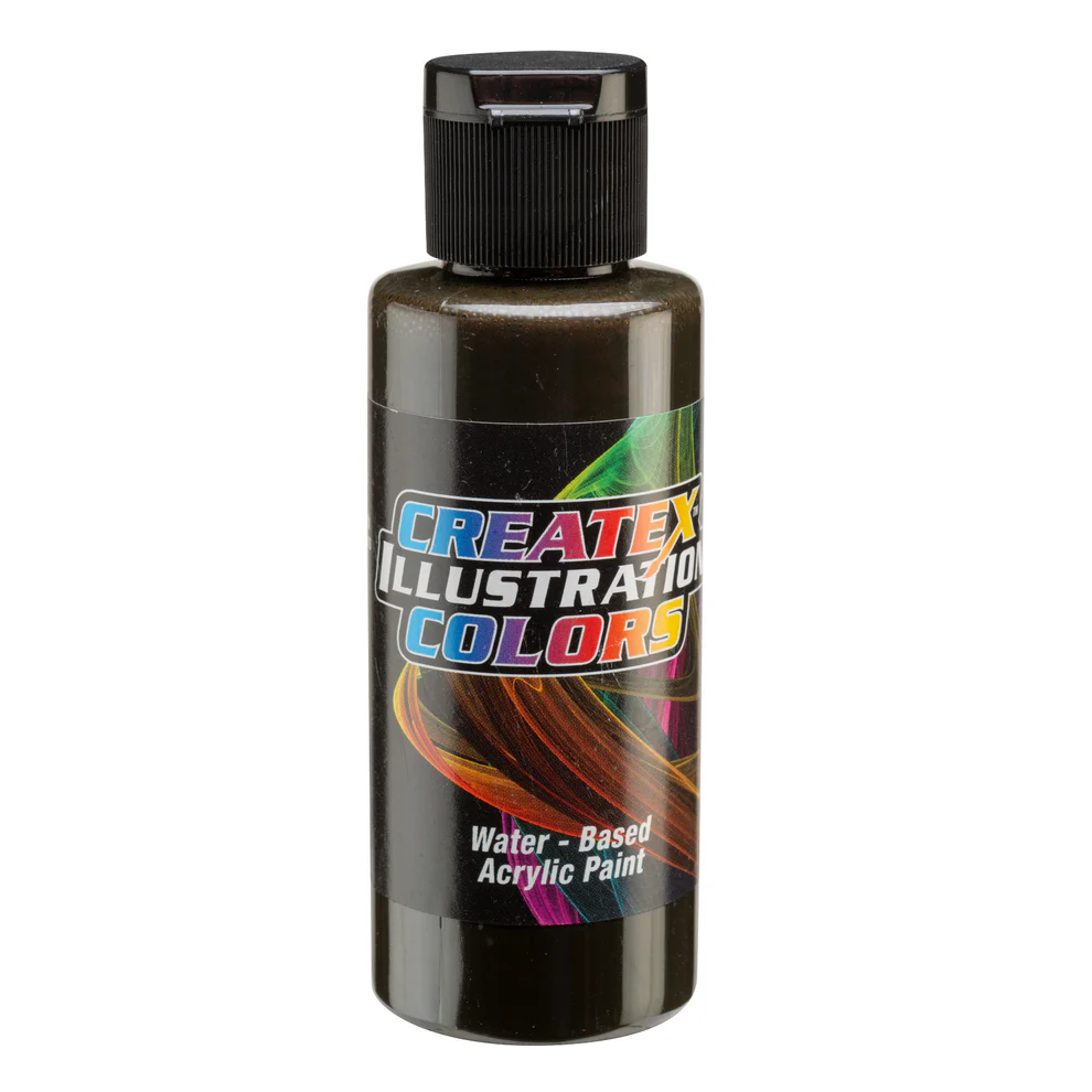 Ilustrační Sépiová airbrush barva CreateX 60 ml – 5063 Transparent Sepia