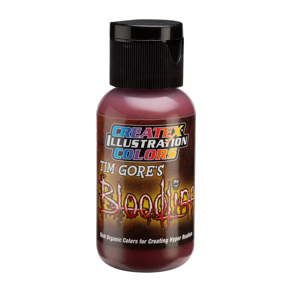 Ilustrační Karmínově červená airbrush barva CreateX 5040 30 ml – Illustration Coagulated Crimson Bloodline