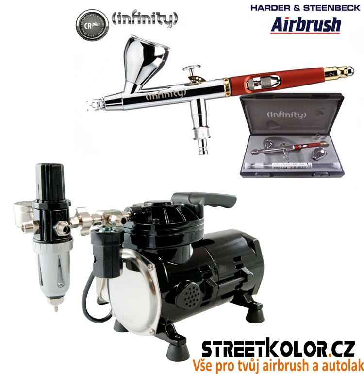 Airbrush set: kompresor SPARMAX TC-501N + pistole HARDER & STEENBECK Infinity