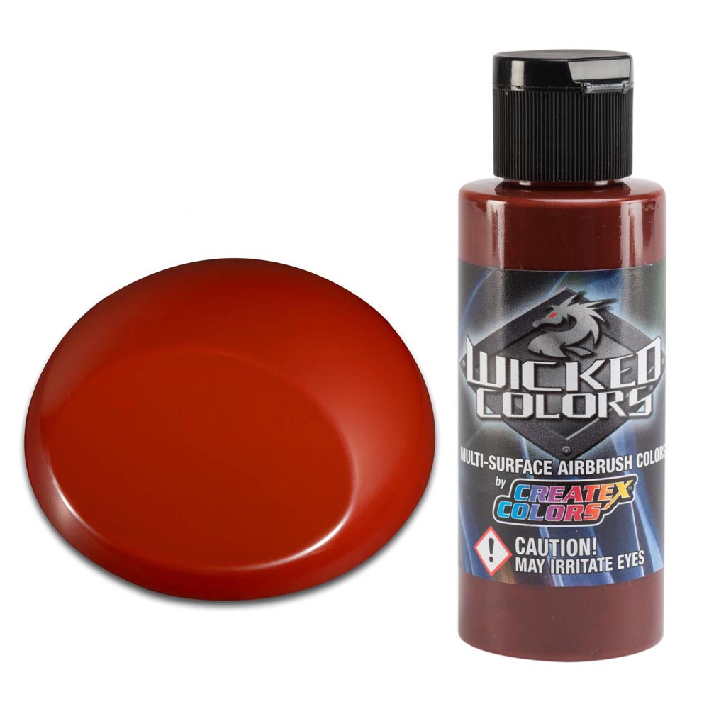 WICKED W012 RED OXIDE, tmavě červená airbrush  barva, 60ml