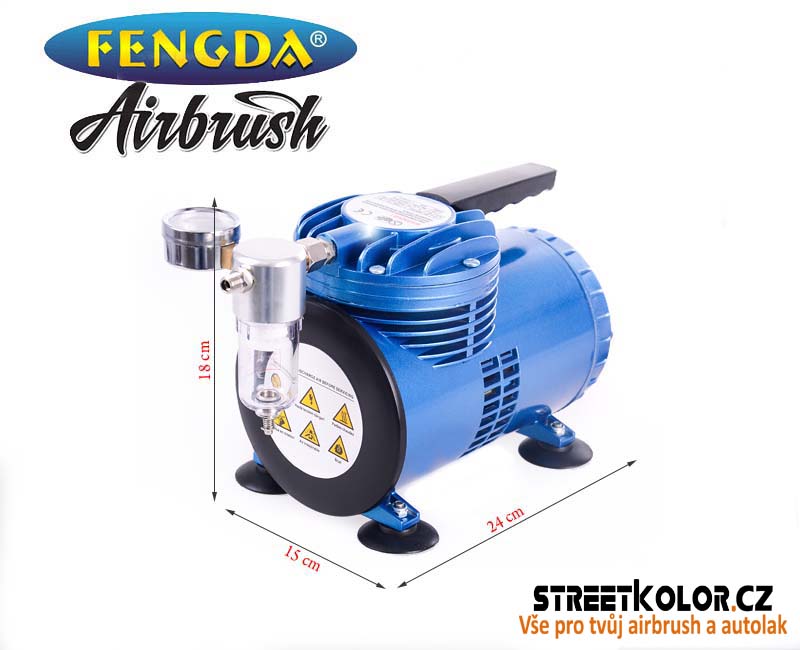 mini Airbrush membránový kompresor FENGDA AS-06, 68l/min.