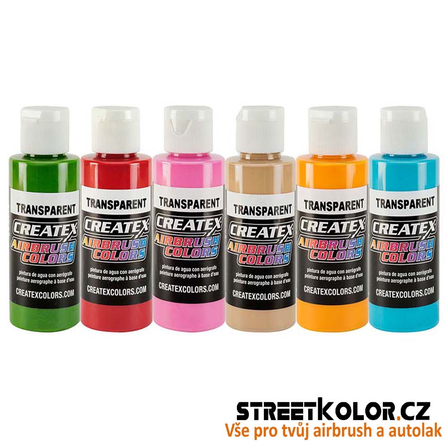 6x60ml CreateX tropická sada teplých odstínů airbrush barev, 5810-00