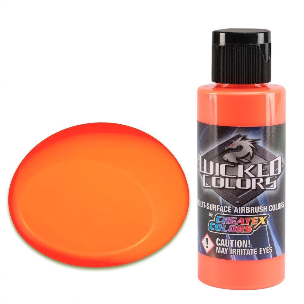 Wicked W027 Fluorescenční oranžová airbrush barva 60 ml