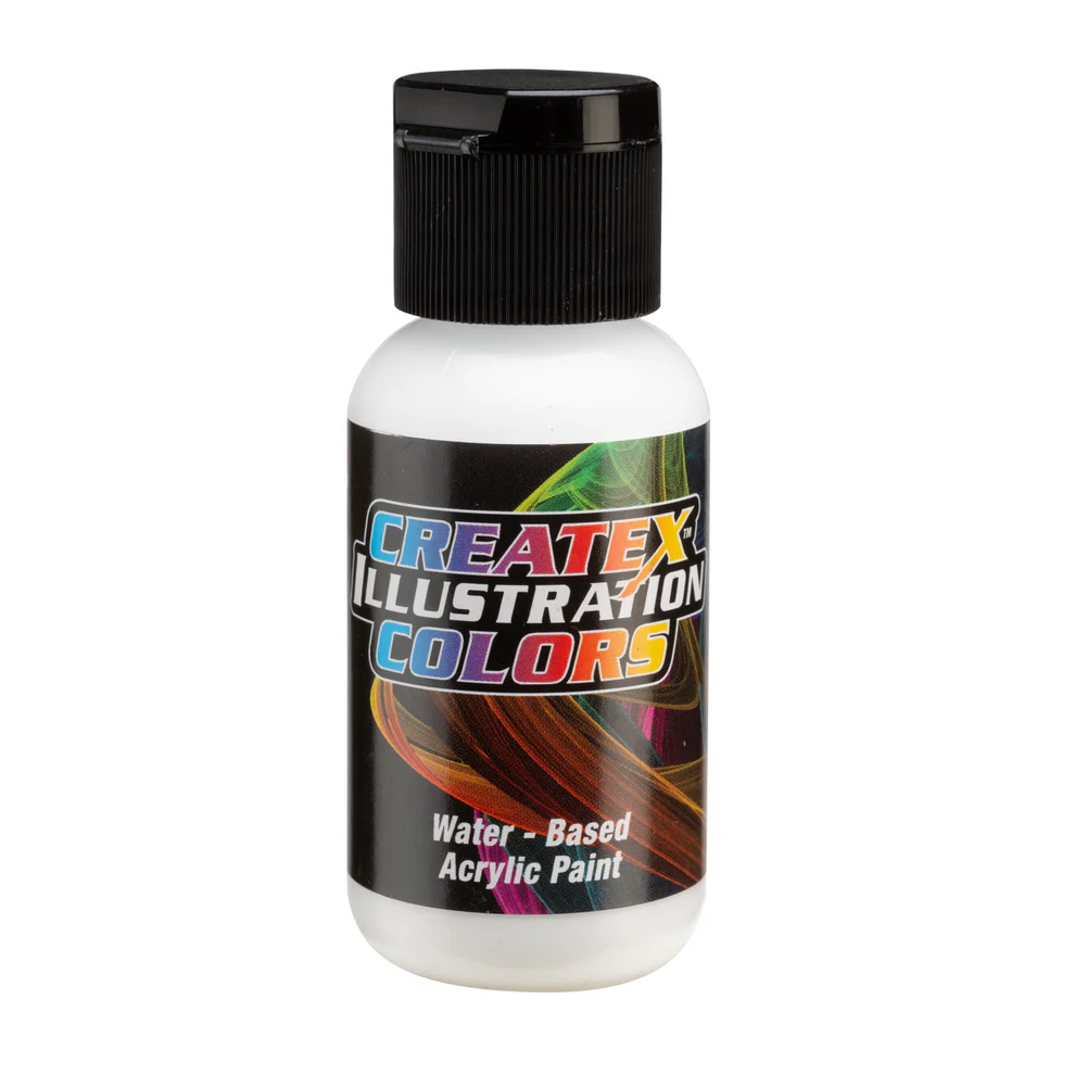 Ilustrační Bílá airbrush barva CreateX 30 ml – 5050 Transparent White