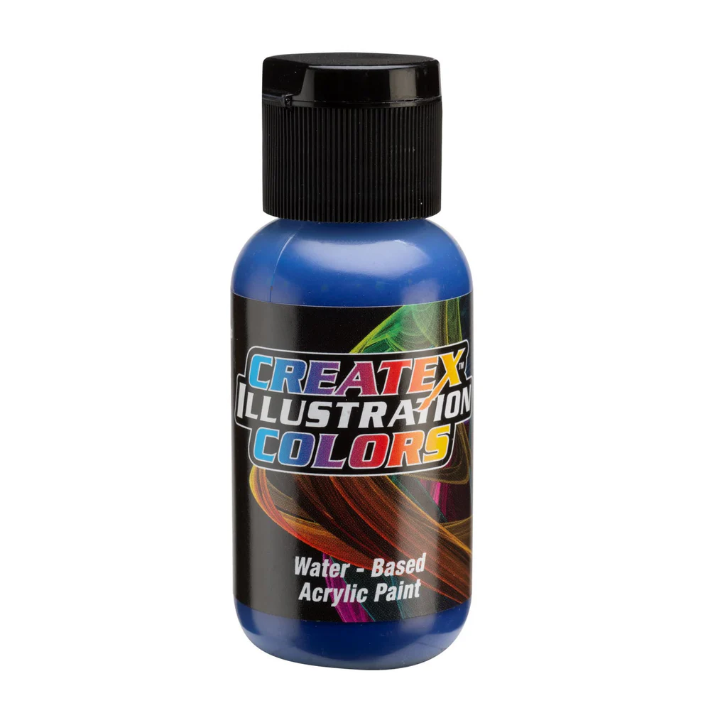 Ilustrační Modrá II airbrush barva CreateX 30 ml – 5060 Transparent Cerulean Blue
