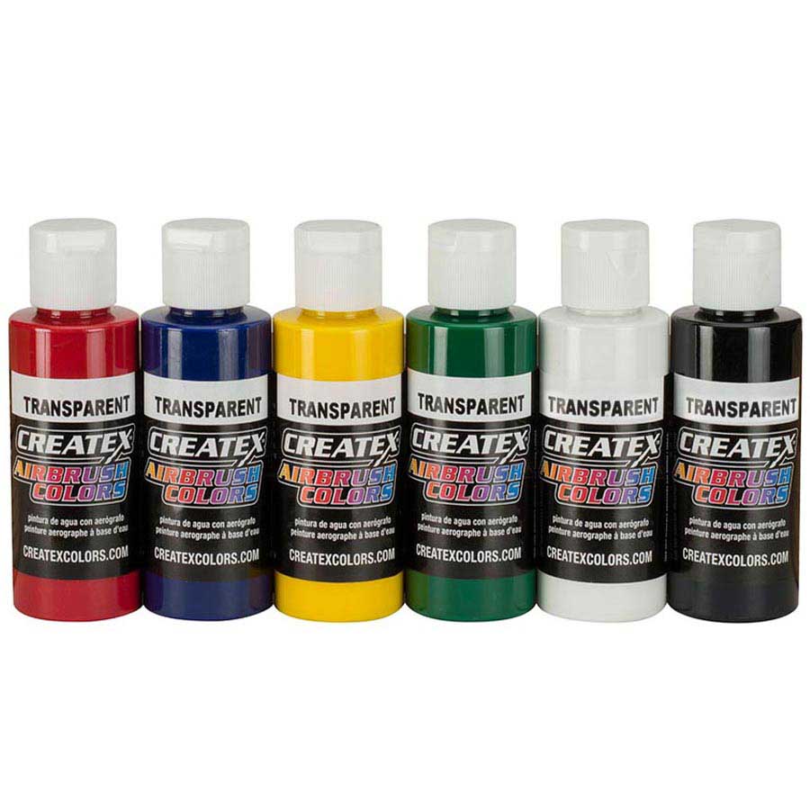 6x60ml CreateX CreateX základní transparentní sada airbrush barev, 5801-10