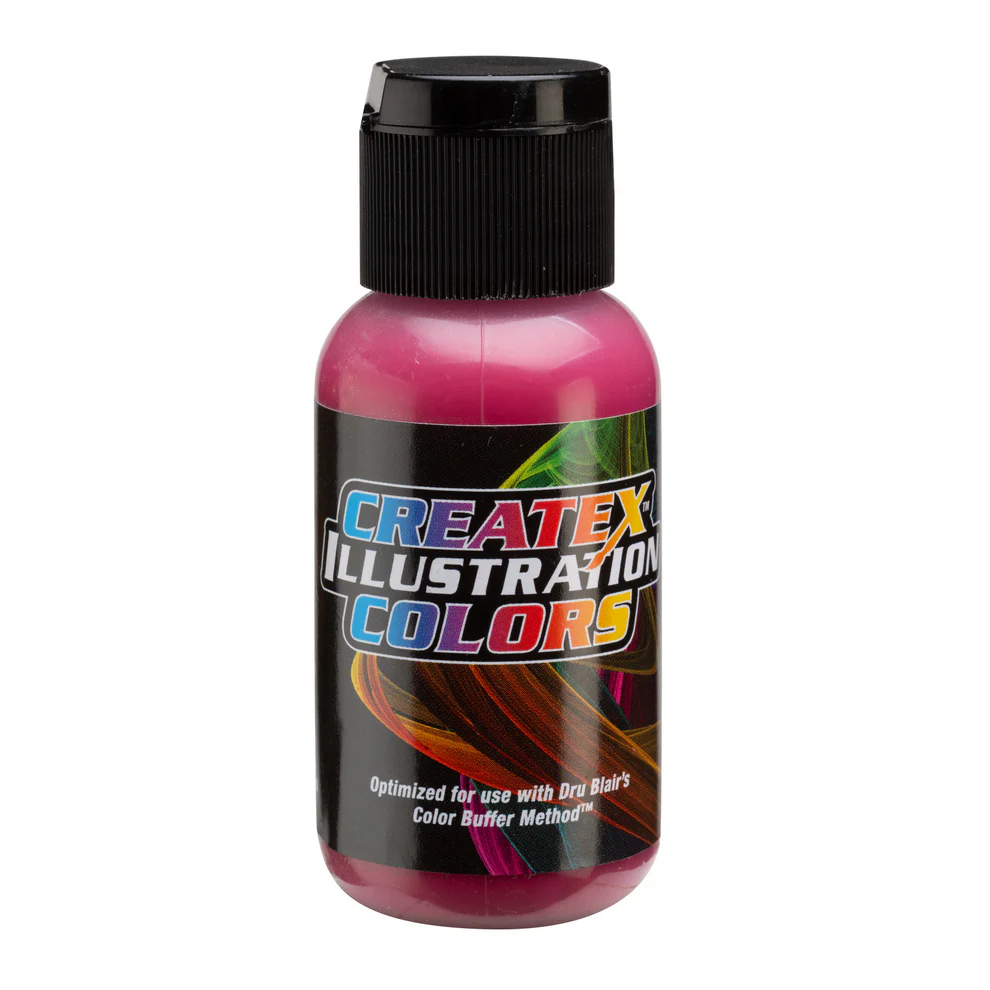 Ilustrační CMYK MAGENTA Purpurová airbrush barva CreateX 30 ml – 5096 CMYK Magenta