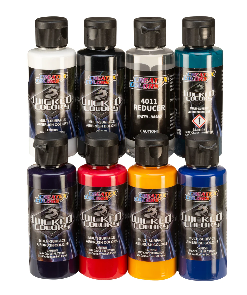 8x60ml Wicked Primary sada airbrush barev, W102-00