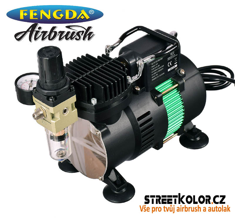 Airbrush kompresor Fengda ® AG-320 se dvěma ventilátory pro maximální chlazení