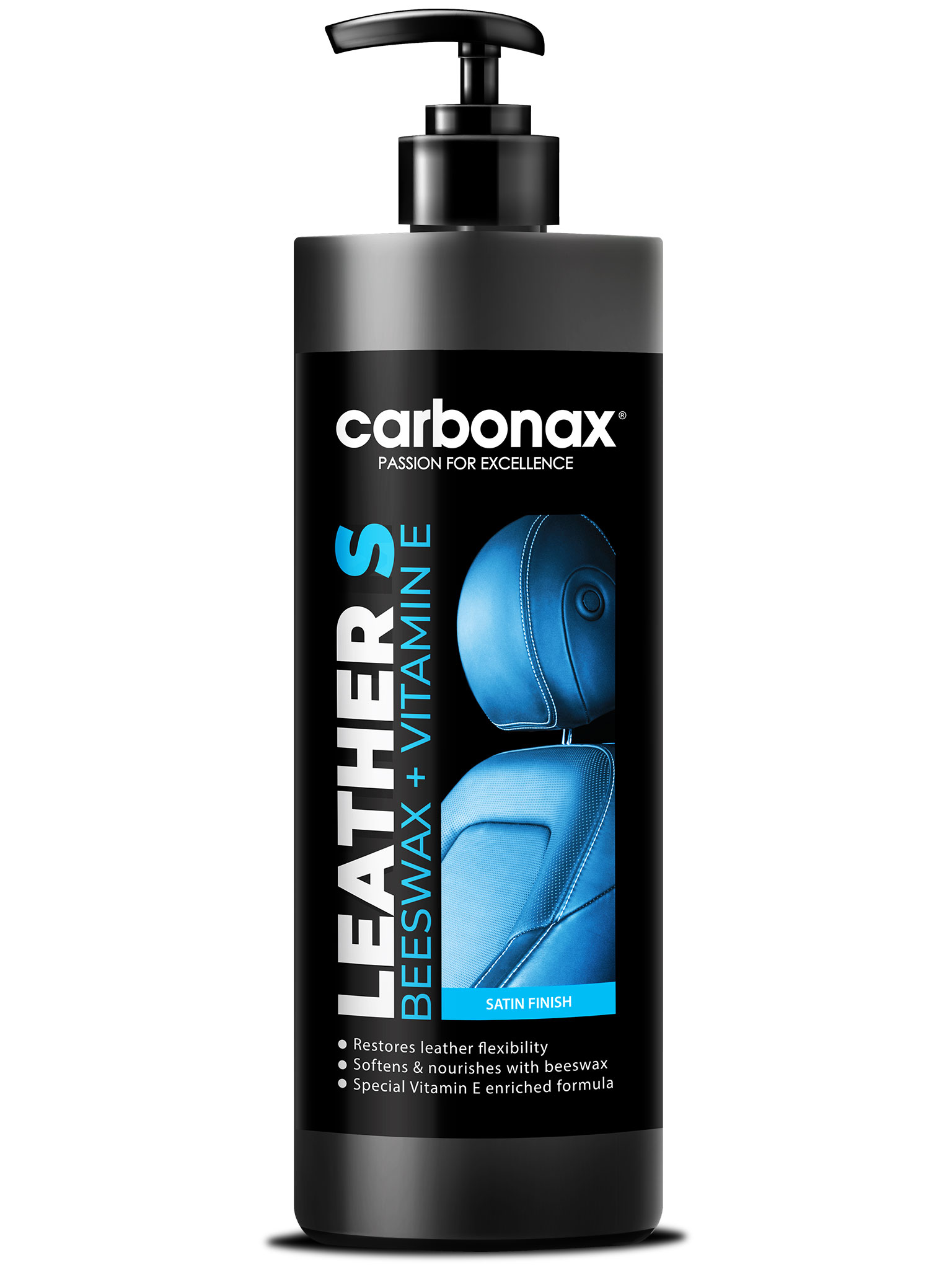 CARBONAX® Čistič kůže s kondicionérem a včelím voskem, Saténový, 500ml