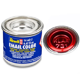 REVELL 731 Červená syntetická transparentní modelářská barva, 14ml