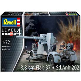 Revell 8,8cm Flak 37 +  Sd.Anh.202 Model Set tank 1:72, 196 dílů