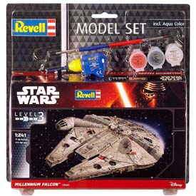 Revell Millennium Falcon Model Set vesmírné lodě 1:241, 20 dílů + barvy + lepidlo + štětec