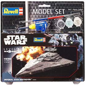 Revell Imperial Star Destroyer Model Set vesmírné lodi 1:12300, 21 dílů + barvy + lepidlo + štětec